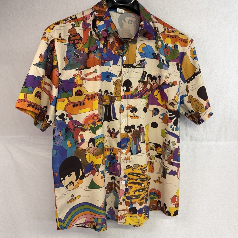Beatles Yellow Submarine Camp Shirt XXL Retro Band Button Down Unisex Novelty